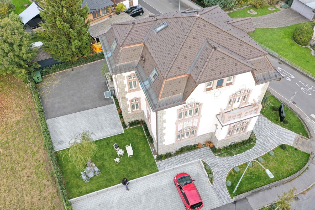 Drone 3d model of Boutique Hotel by Maier Villa Robert Bösch in lustenau sandstraße Aerial drone 3d model in Lustenau, Vorarlberg, AT