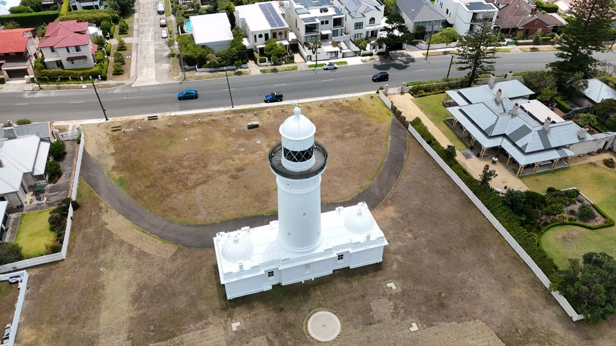 Drone 3d model of Macquarie Lighthouse Old South Head Rd in old south head Aerial drone 3d model in Vaucluse, Nsw, AU