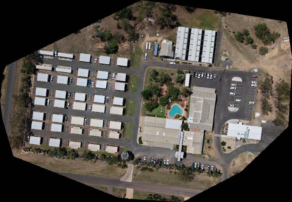Drone map of Village National Pritchard Road Country Resort AAA Digital Antennas Tv Antenna Vast Installation Aerial drone map in Emerald, Qld, AU