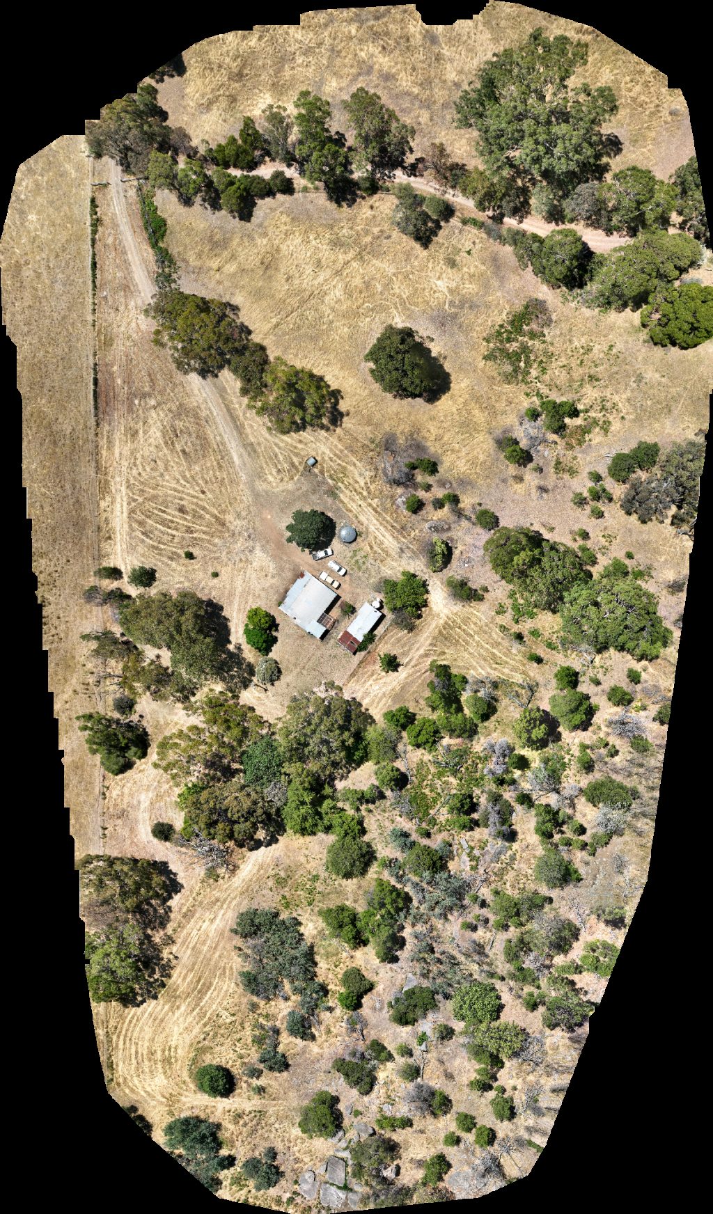 Drone map of La Bella Fattoria Stewart s Creek Kobyboyn in bushland reserve Aerial drone map in Dropmore, Vic, AU