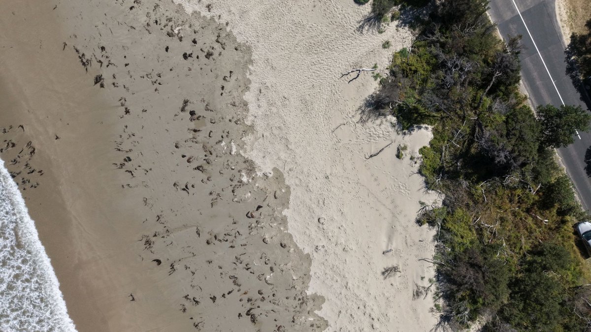 Drone 3d model of Main Surf Beach Australia Entire Two Storey 6 Bedroom House in holiday home Aerial drone 3d model in Inverloch, Vic, AU