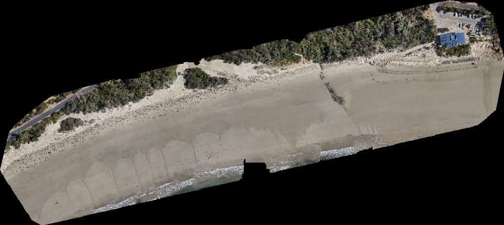 Drone map of Main Surf Beach Australia TRALEE HOUSE WIFI and LINEN Included in inverloch surf Aerial drone map in Inverloch, Vic, AU