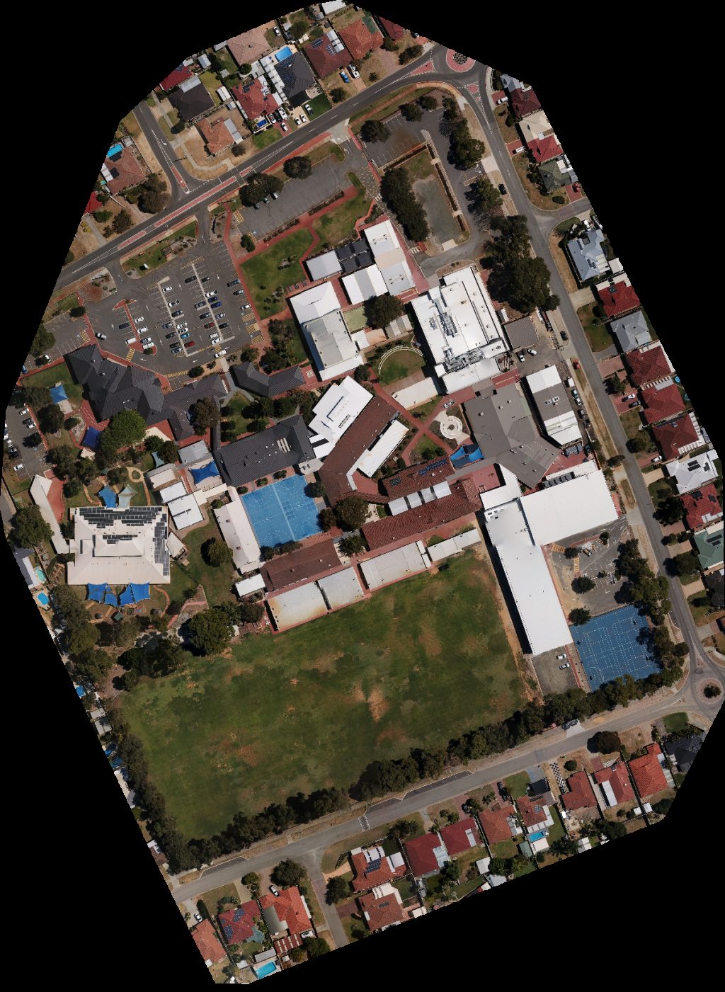 Drone map of Rockingham Toastmasters South Coast Baptist College in south coast baptist Aerial drone map in Waikiki, Wa, AU