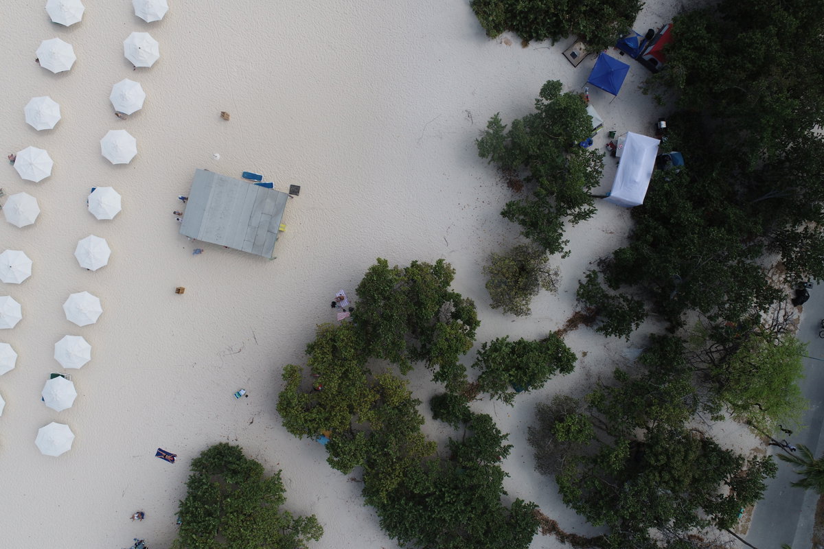 Drone 3d model of Coco Loco Beach Bar Outdoor Calisthenics Park in Oranjestad-West Aerial drone 3d model in Noord, Region, AW