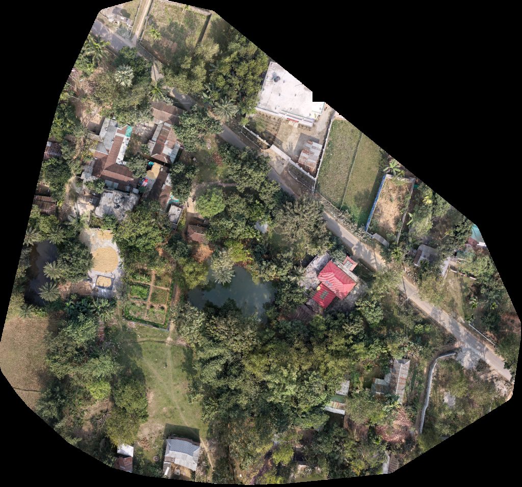 Drone map of ম রব ড় ঈদগ হ ঠ MirBari Boro Bari in ট ক Aerial drone map in Madhupur, Dhaka Division, BD