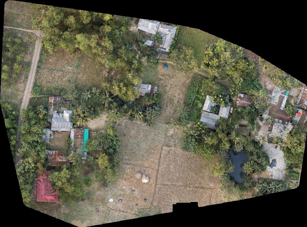Drone map of ম রব ড় ঈদগ হ ঠ Professor Khan Fisheries Agrovet Limited in ট ক Aerial drone map in Madhupur, Dhaka Division, BD