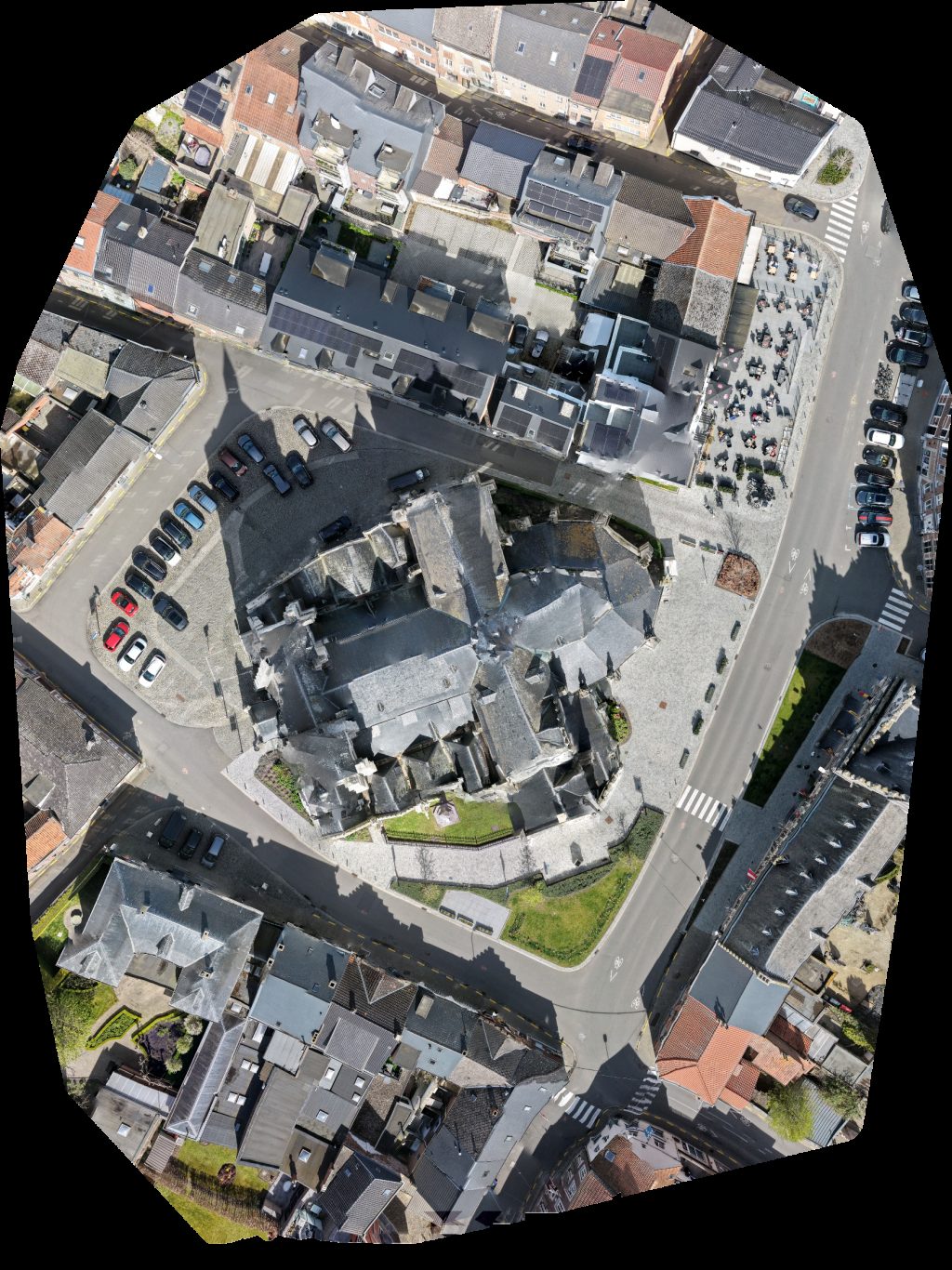 Drone map of Kerk Sint Leonarduskerk Aerial drone map in Zoutleeuw, Flanders, BE