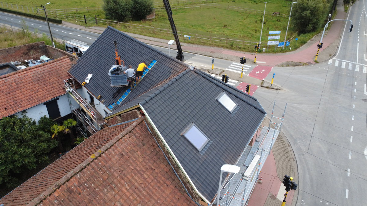 Drone 3d model of Mongblok Weg naar Bellingen Aerial drone 3d model in Pepingen, Vlaanderen, BE