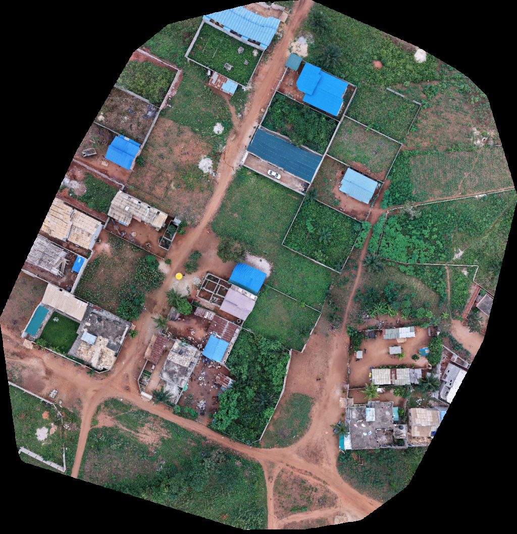 Drone map of La Main Du Christ Point SONEB Aerial drone map in Abomey Calavi, Atlantique Department, BJ