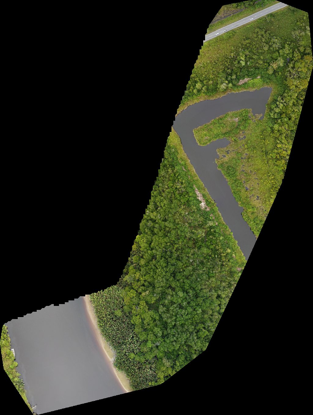 Drone map of Ss jambatan rasau kb shipyard in sdn bhd Aerial drone map in Kuala Belait, Belait District, BN