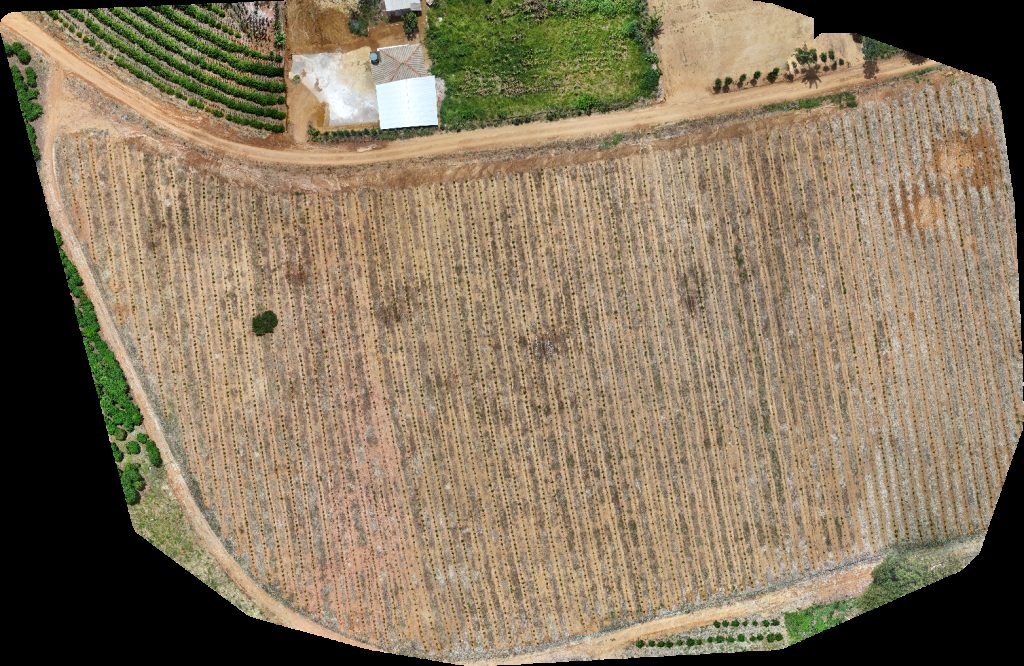 Drone map of Igreja Assembléia De Deus Oriente sitio santa cruz do in santa cruz Aerial drone map in Iúna, Es, BR