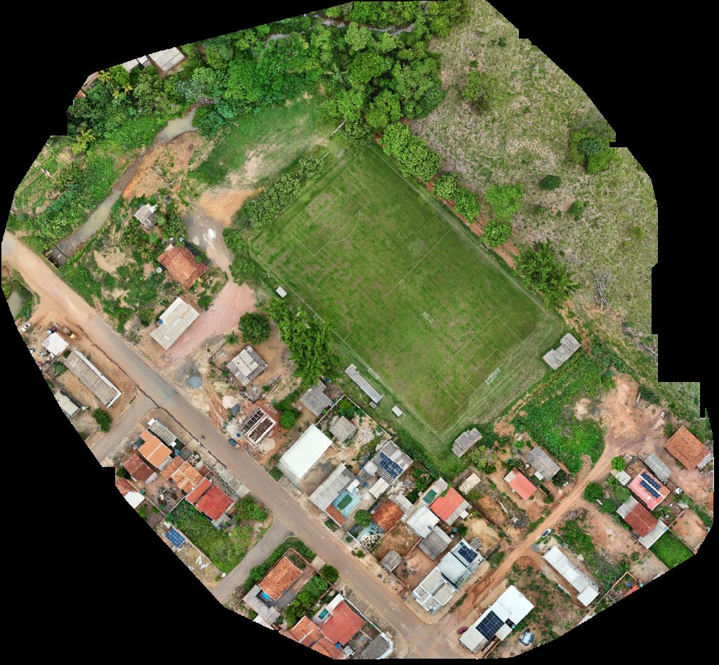 Drone map of Campo Municipal Igreja Batista Nacional Da Benção Aerial drone map in Governador Jorge Teixeira, Ro, BR