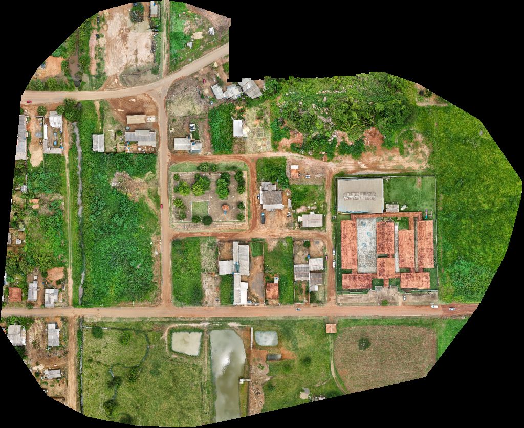 Drone map of TUDO POR NOSSA CONTA Picina eventos e lazer Praça de Colina Verde in colina verde Aerial drone map in Governador Jorge Teixeira, Ro, BR