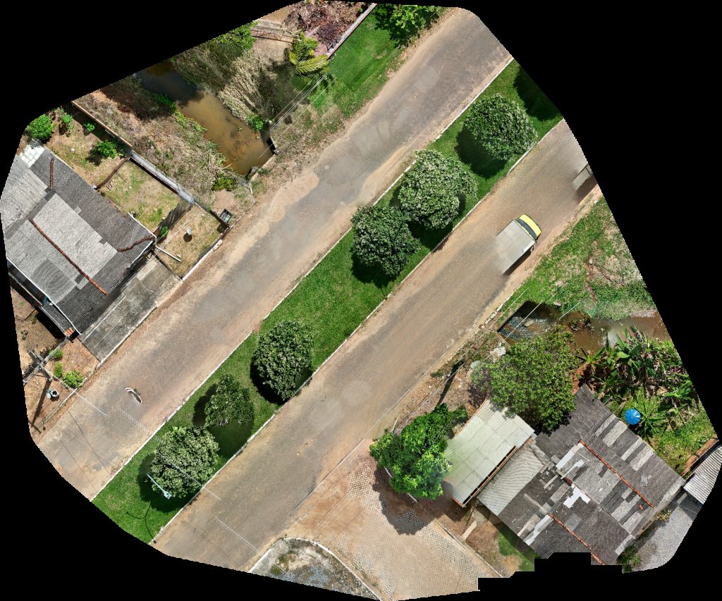 Drone map of Feira municipal FUNERARIA CRISTO REI Aerial drone map in Governador Jorge Teixeira, Ro, BR