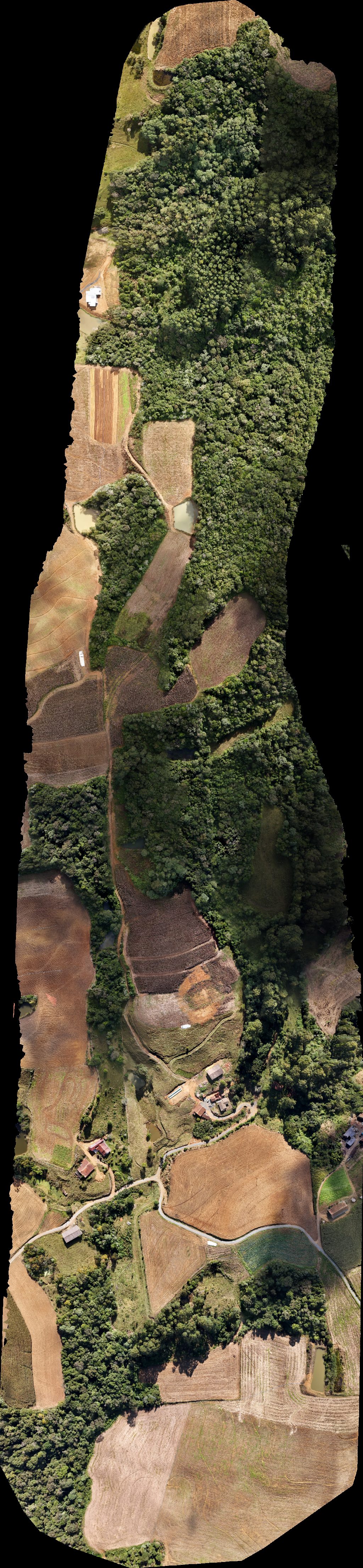 Drone map of Cancha tio Leo Capela São Cristóvão in cemitério igreja Aerial drone map in Aurora, Sc, BR