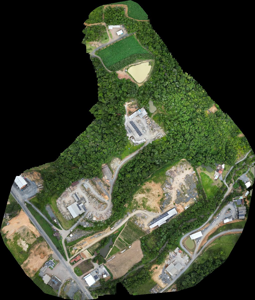 Drone map of Ecotrat Madeiras Tratadas Jd Schlemper Tacografos Aerial drone map in Aurora, Sc, BR