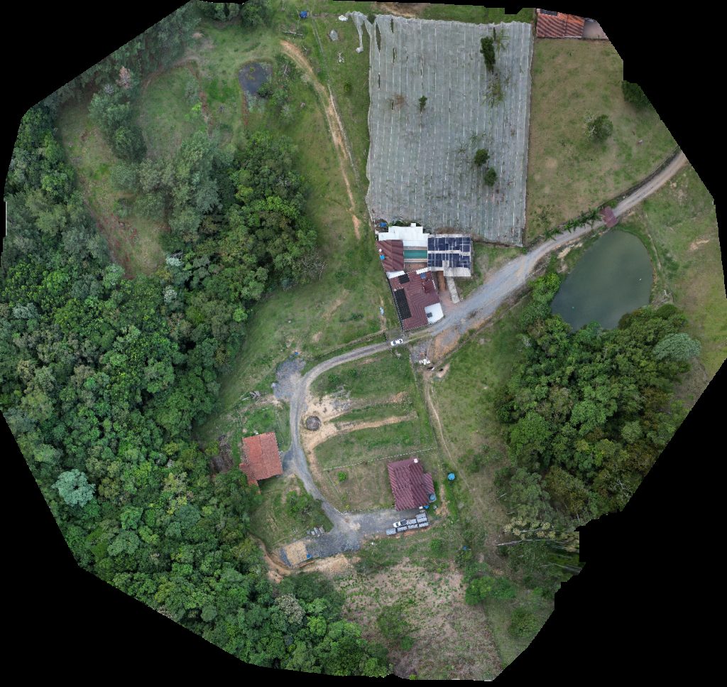 Drone map of Mr David Sons destilaria artesanal Pô Caramba in Albertina Aerial drone map in Rio do Sul, Sc, BR
