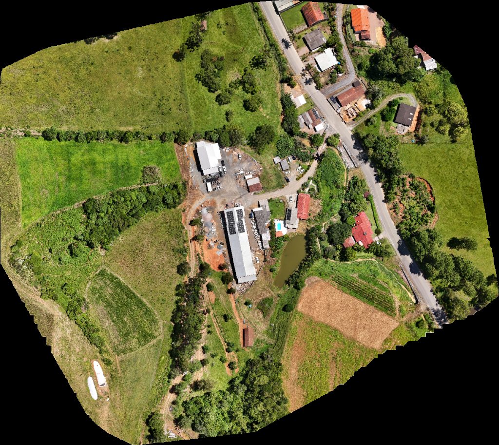 Drone map of DELA JUSTINA ARTEFATOS DE CIMENTO Attiva Industria Máquinas in Barra do Trombudo Aerial drone map in Rio do Sul, Sc, BR