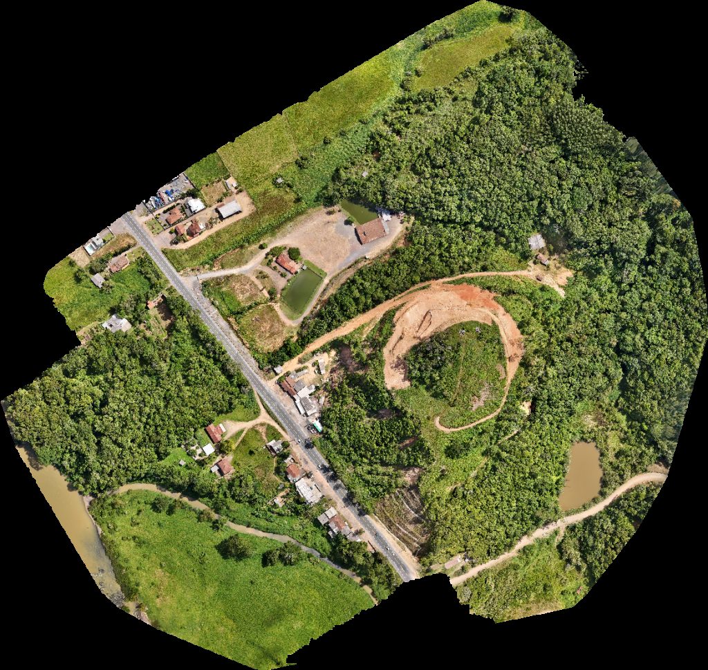 Drone map of Lucy Bella Night Vegini Autopeças in Diamante Aerial drone map in Rodeio, Sc, BR