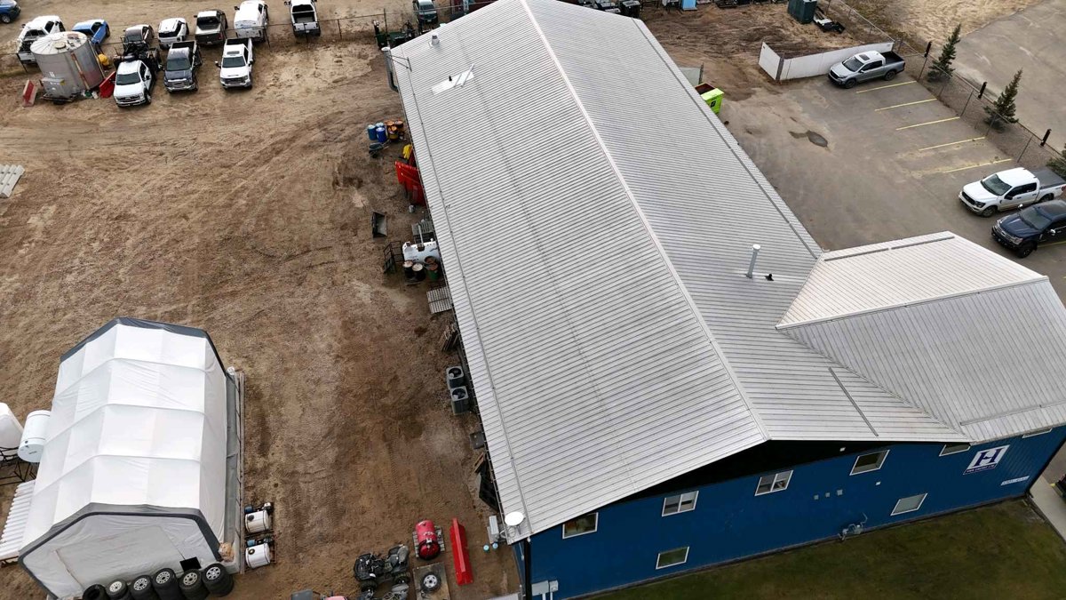 Drone 3d model of Flowmax Waste Management Solutions Ltd Flint Energy Services in oilfield services Aerial drone 3d model in Whitecourt, Ab, CA