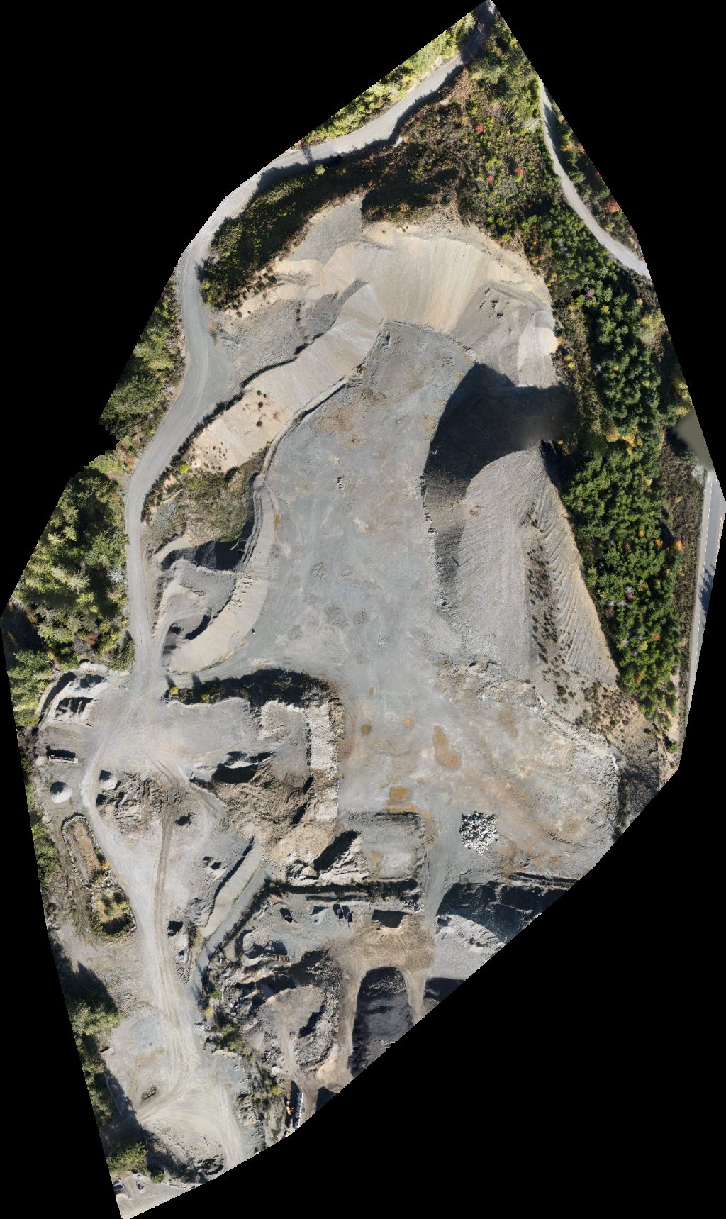Drone map of Hyland pit Tayco Paving Co Aerial drone map in Cumberland, Bc, CA