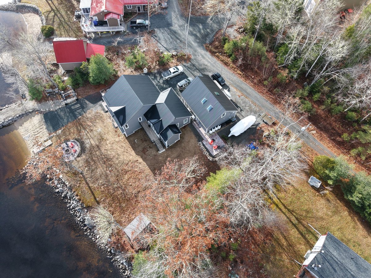 Drone 3d model of Cottage John W Milbury Electrical Svc in parkdale maplewood community Aerial drone 3d model in Sherbrooke lake, Ns, CA