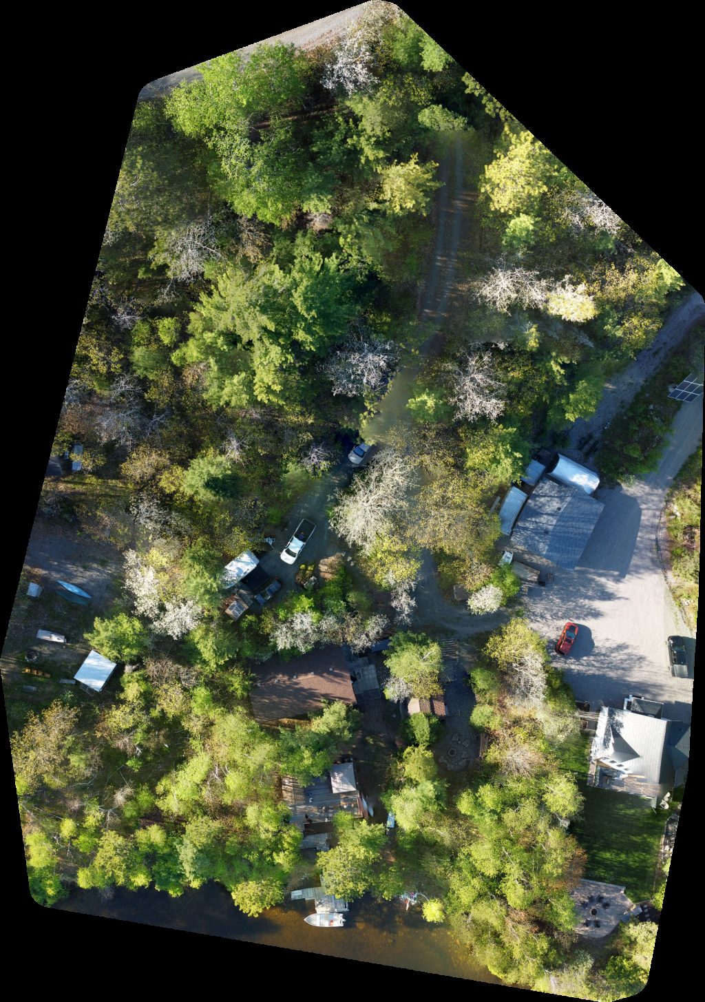 Drone map of Matagamasi MNR Boat Launch Lake Land Lodge in Wahnapitae Aerial drone map in Greater Sudbury, On, CA