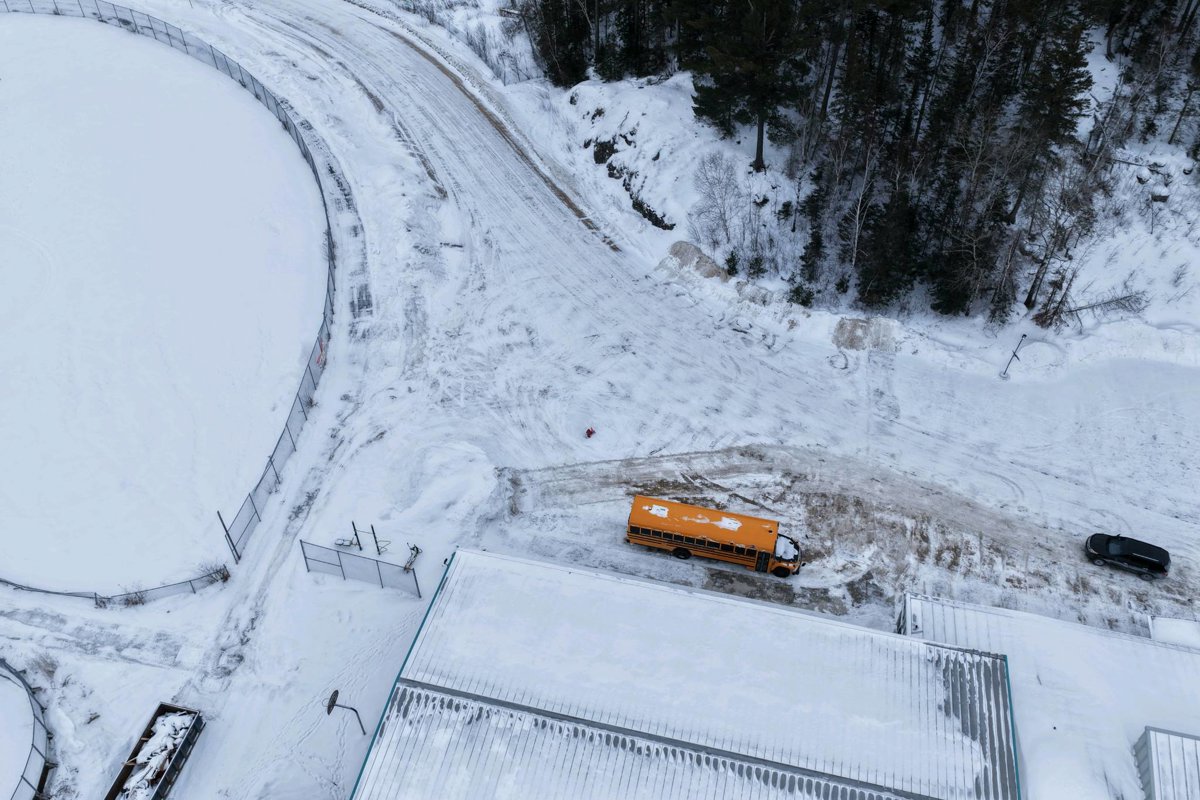 Drone 3d model of Mikinaak Onigaming School Ojibways of Reserve in ojibways of onigaming Aerial drone 3d model in Nestor Falls, On, CA
