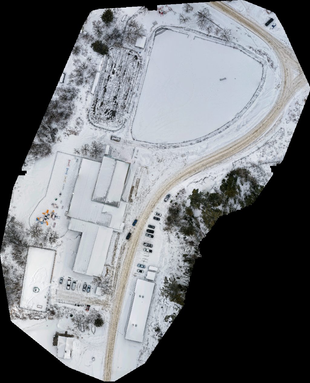 Drone map of Mikinaak Onigaming School Ojibways of Reserve in ojibways of onigaming Aerial drone map in Nestor Falls, On, CA
