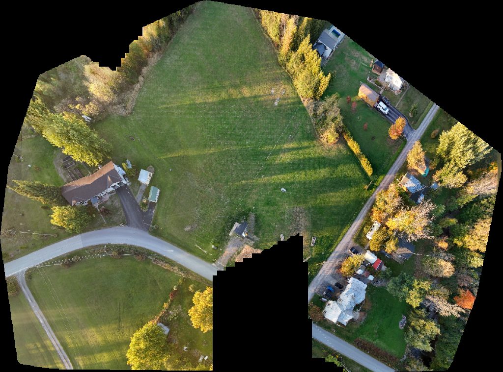 Drone map of Bishops Mills Park Tensen Framing Inc in on main Aerial drone map in Oxford Station, On, CA