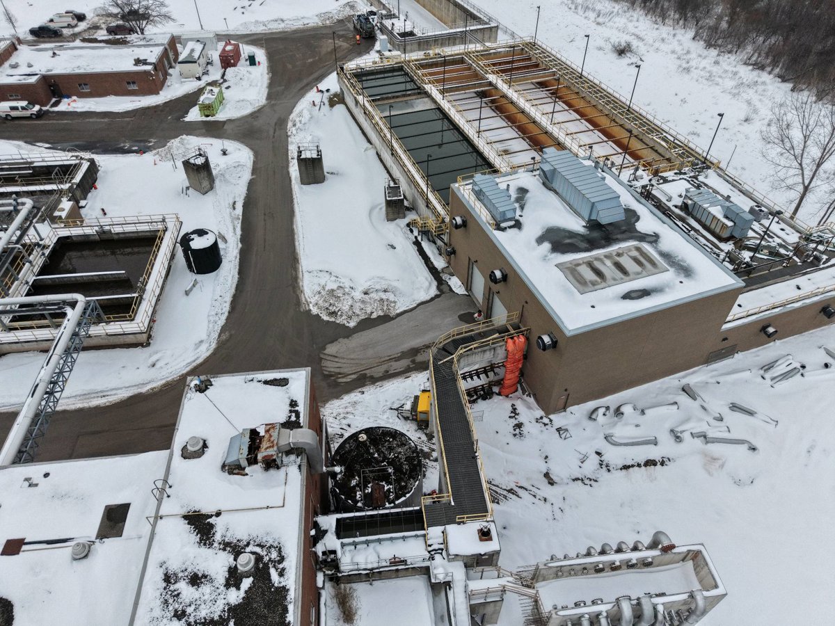 Drone 3d model of Seaway Water Pollution Control Plant Sona Construction Aerial drone 3d model in Port Colborne, On, CA