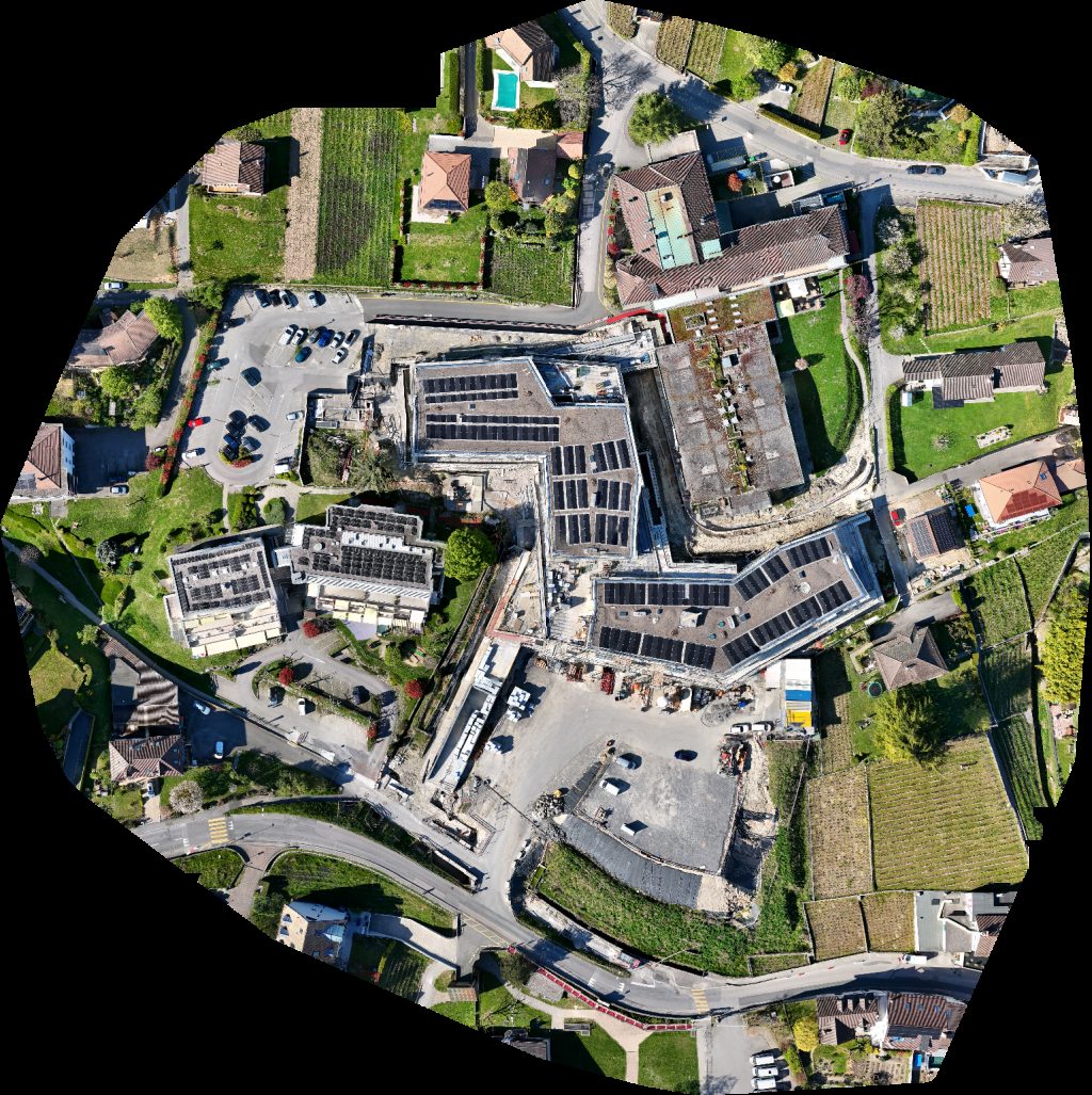 Drone map of CMS Cully Hôpital de in de lavaux Aerial drone map in Bourg-en-Lavaux, Vd, CH