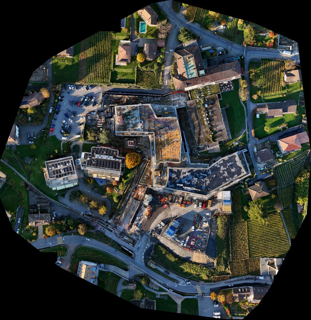 Drone map of Cully Hôpital de CAT l in de lavaux Aerial drone map in Bourg-en-Lavaux, Vd, CH