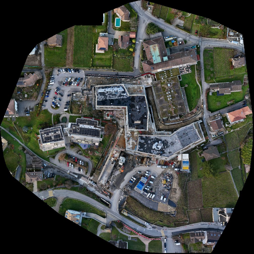 Drone map of Cully Hôpital de CAT l in de lavaux Aerial drone map in Bourg-en-Lavaux, Vd, CH