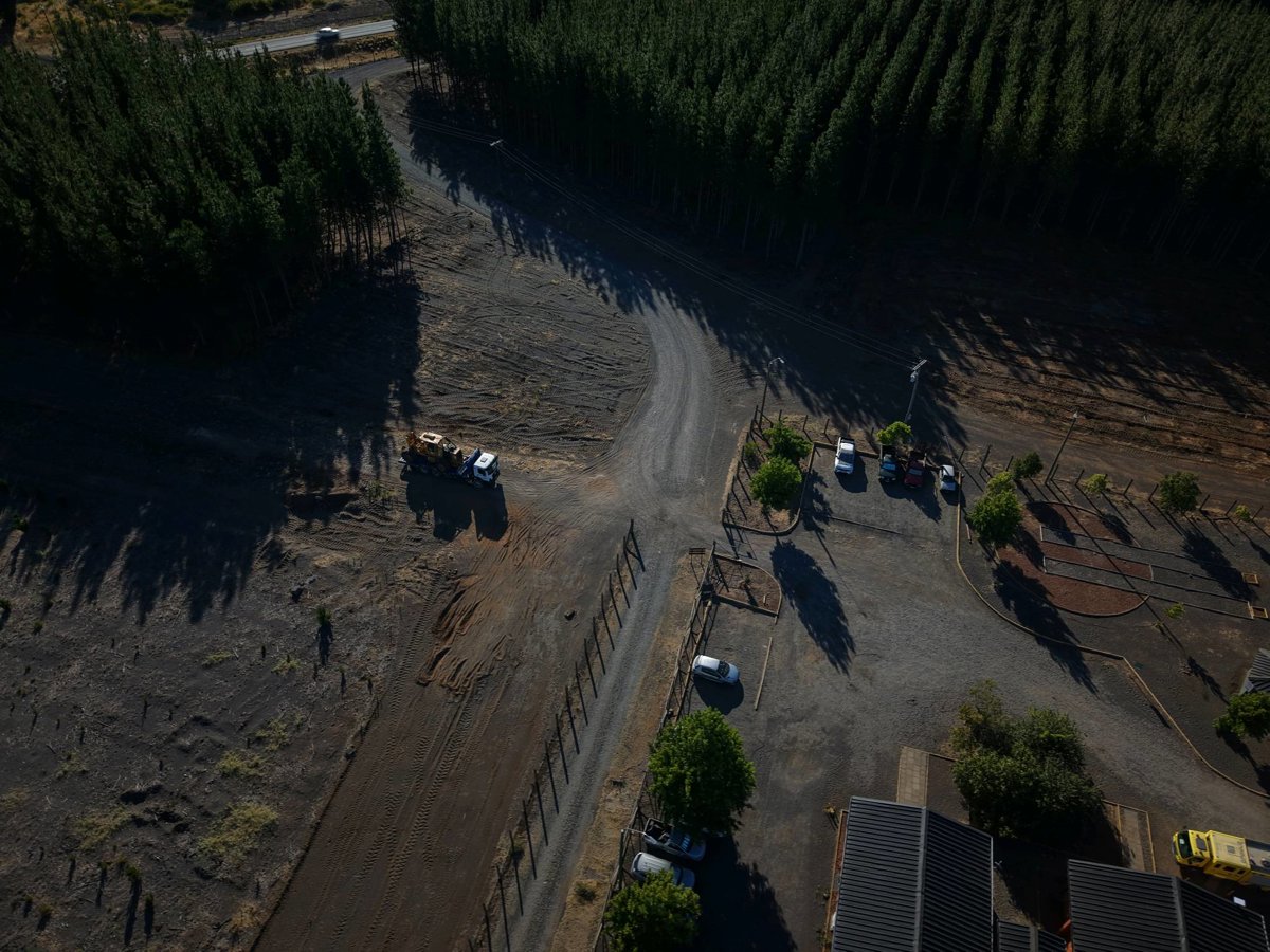 Drone 3d model of Base Cruz del Ciprés Campamento Cipres in de campanario Aerial drone 3d model in Yungay, Nuble, CL