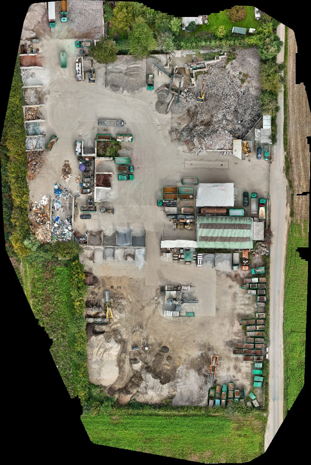 Drone map of Fritz Bauer GmbH Weide Hähnchen natürlich auf der aufgewachsen in e v Aerial drone map in Weinheim, Bw, DE