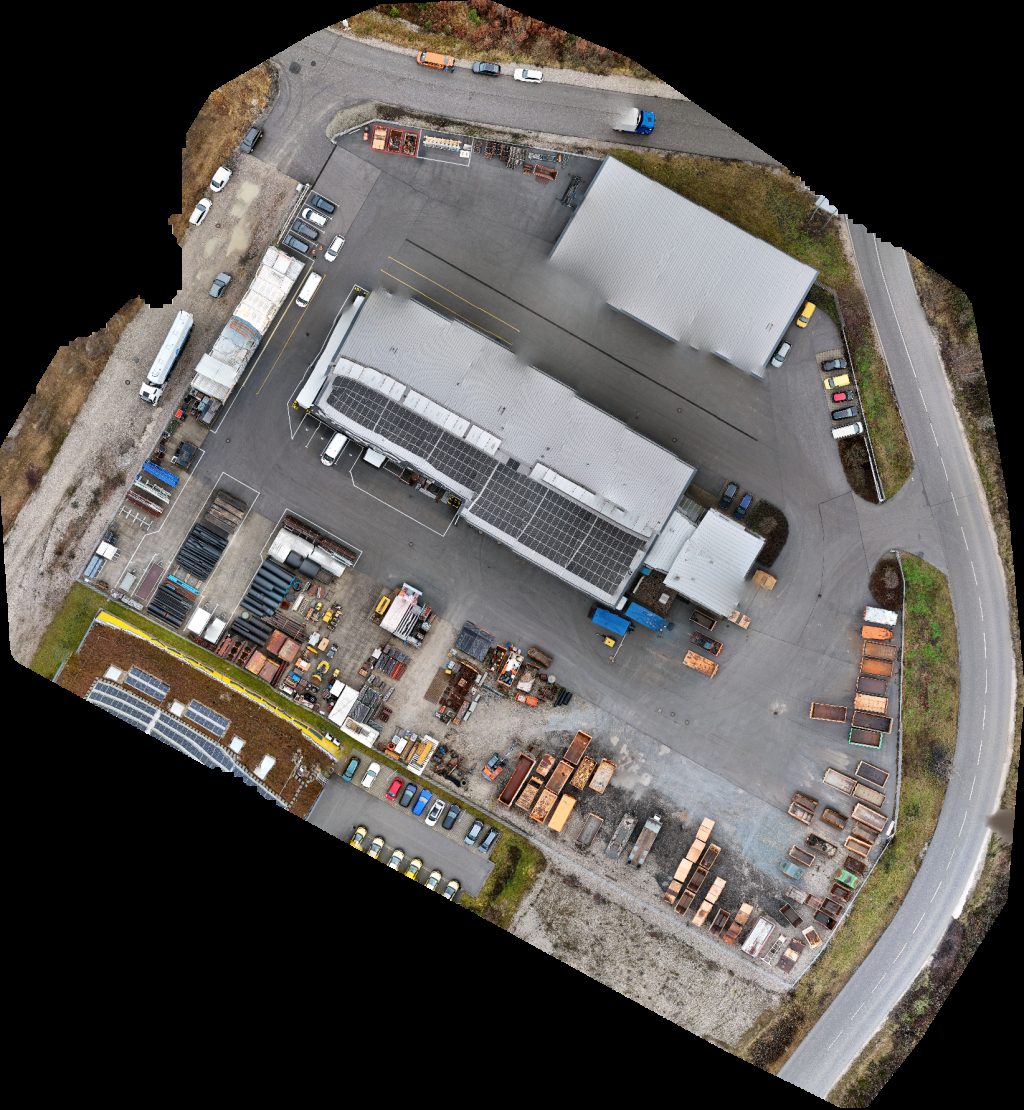 Drone map of Staudhammer GmbH Zustellstützpunkt DPDHL Group in borealis polymere gmbh Aerial drone map in Burghausen, By, DE
