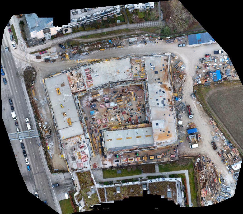 Drone map of Balkan Bäckerei Pazifik 2 ALDI SÜD in Ramersdorf-Perlach Aerial drone map in München, By, DE