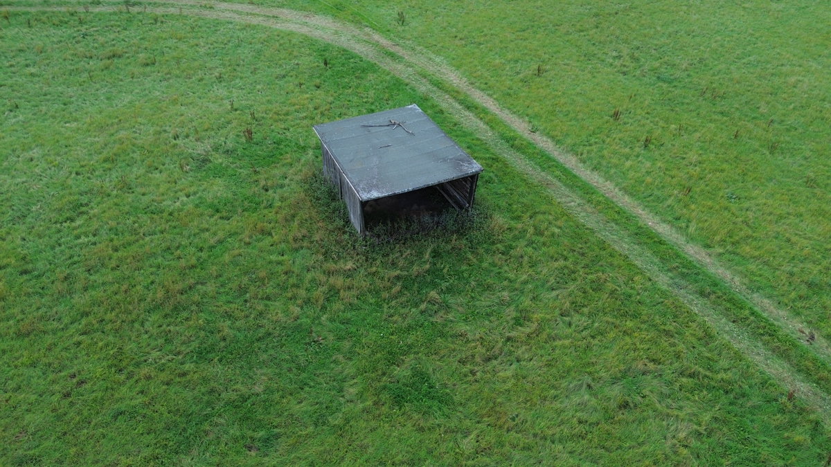 Drone 3d model of Schutzhütte Crumbach Sichten in e v Aerial drone 3d model in Lohfelden, He, DE