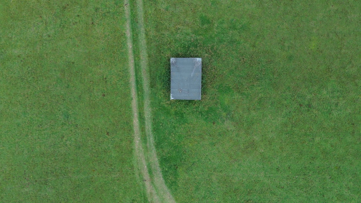 Drone 3d model of Schutzhütte Crumbach Sichten in e v Aerial drone 3d model in Lohfelden, He, DE