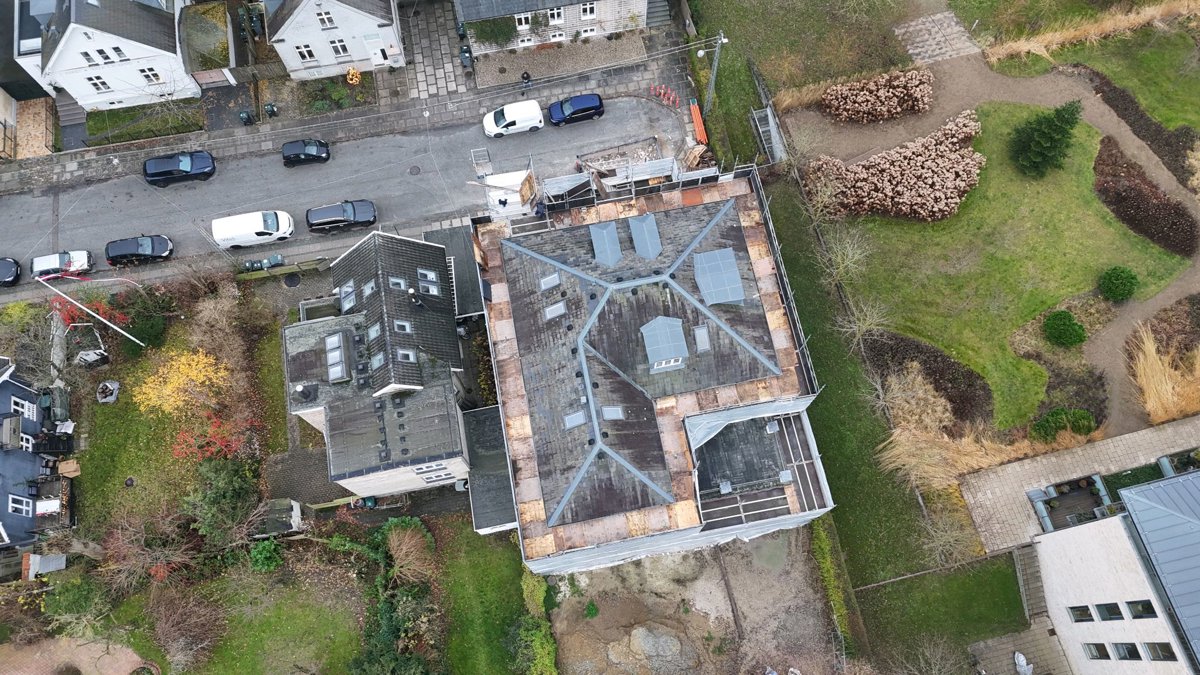 Drone 3d model of Dansk Selskab For Europaforskning Copenhagen Business School Handelshøjskolen Aerial drone 3d model in Frederiksberg, Region, DK