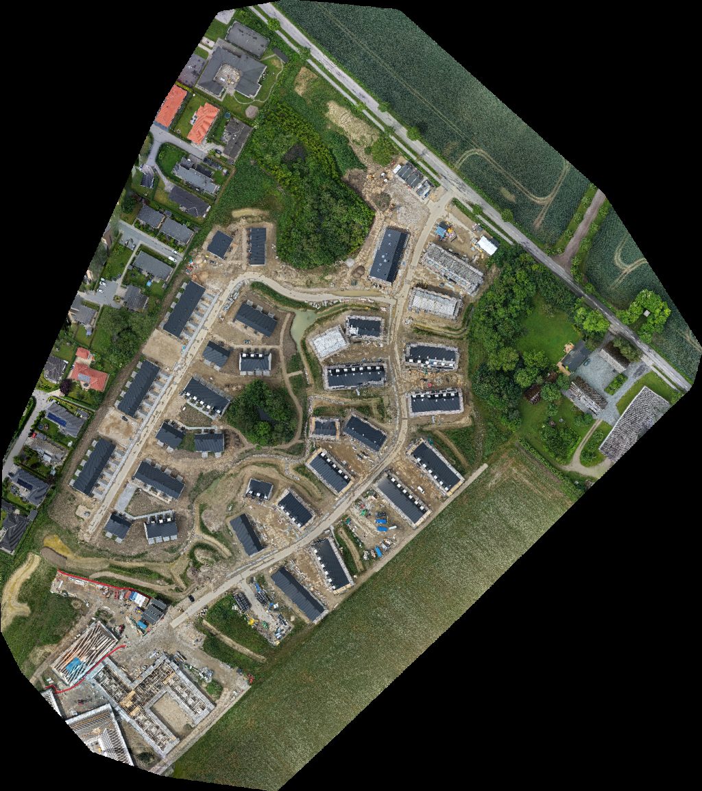 Drone map of Nielsen Enadjait in charging station Aerial drone map in Viby Sjælland, Region, DK