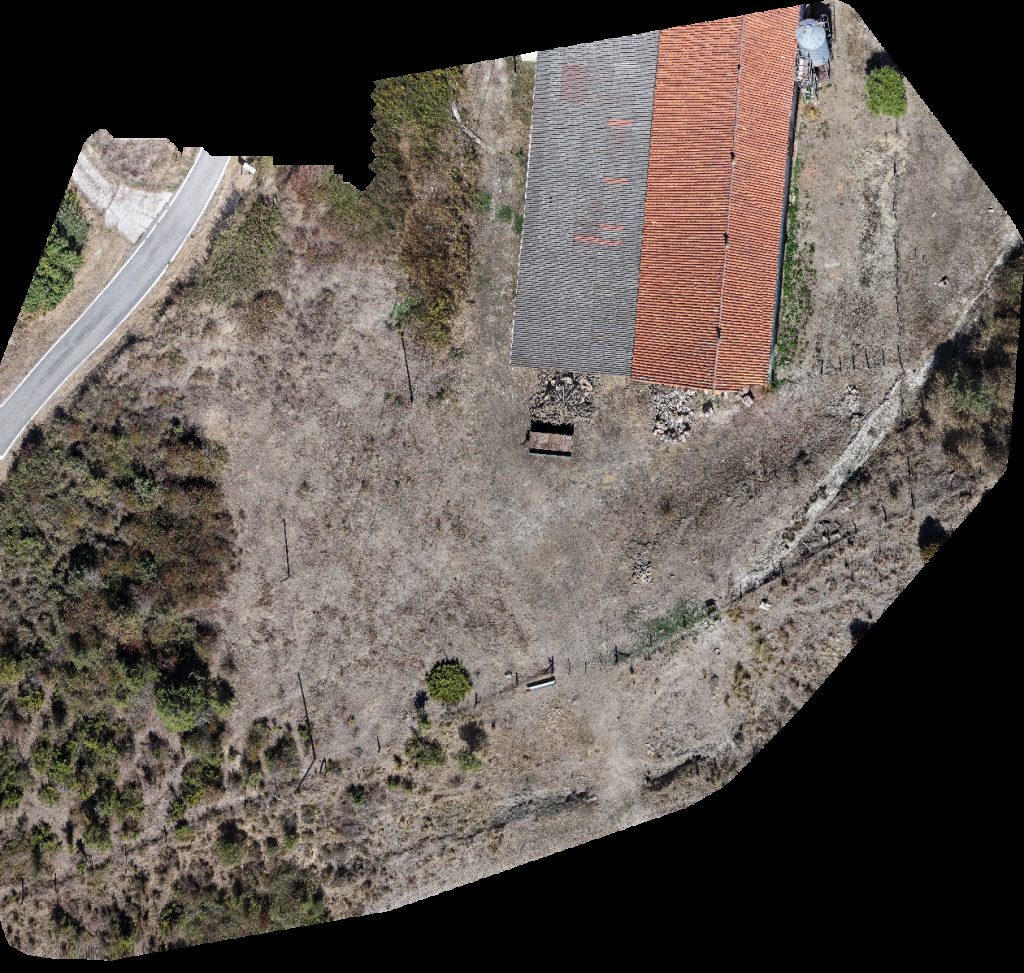 Drone map of Iglesia de San Salvador Hórreo in de san Aerial drone map in Erdozáin, Nc, ES
