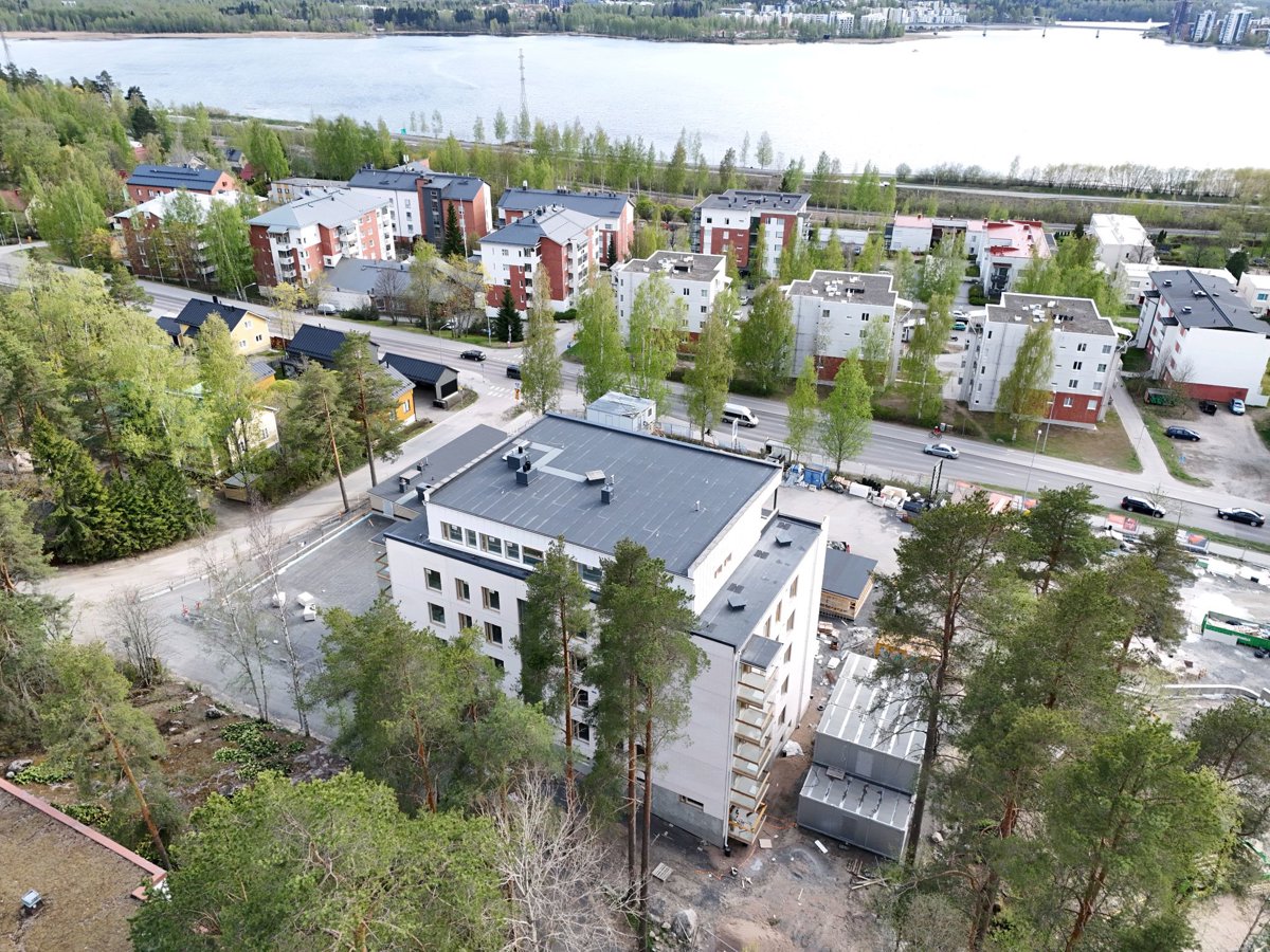 Drone 3d model of Time Apartments Kärpänkuja One Bedroom Apartment Halssilan Seurakuntakeskus in kivistö 2 Aerial drone 3d model in Jyväskylä, Central Finland, FI