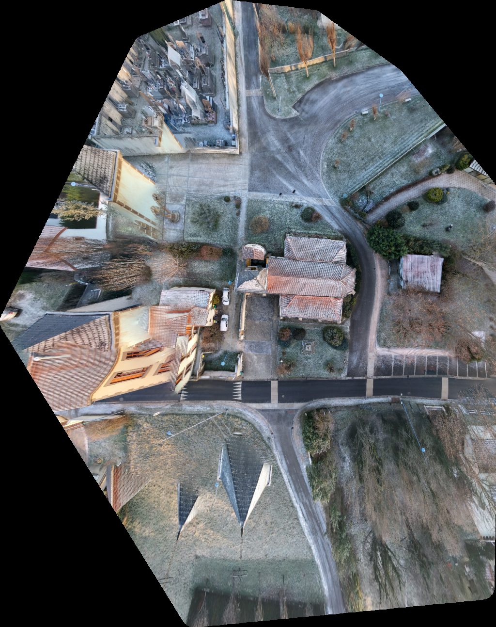 Drone map of Église Sainte Flamine et Saint Julien Fernandes Finitions in de davayat Aerial drone map in Davayat, Auvergne Rhone Alpes, FR