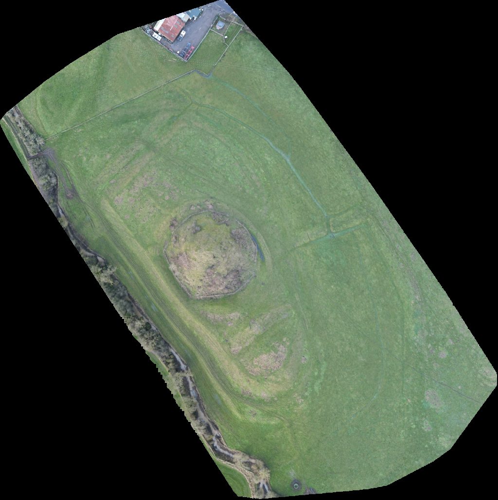 Drone map of Castle Remains D Seaton Haulage in bishopton village Aerial drone map in Bishopton, England, GB