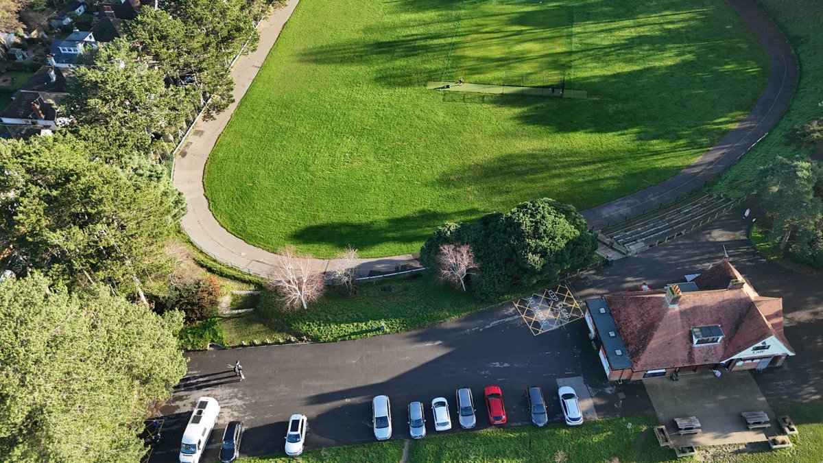 Drone 3d model of Winton Recreation Ground playground Carnival Fairground in Winton Recreation Ground Aerial drone 3d model in Bournemouth, Christchurch and Poole, England, GB