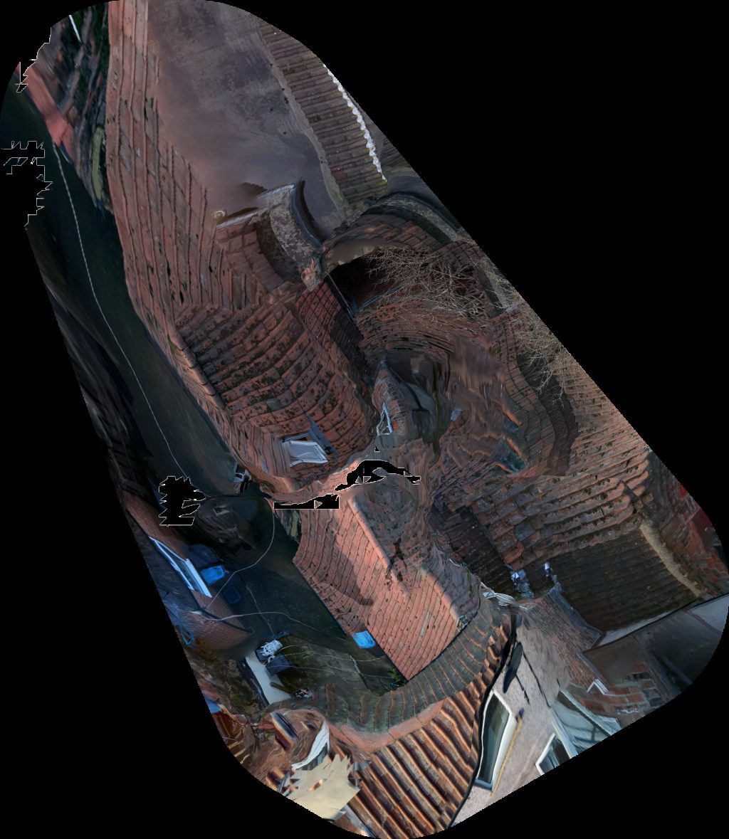 Drone map of Blacksmiths Cottage The Crown Inn in the old paper Aerial drone map in Brompton, England, GB