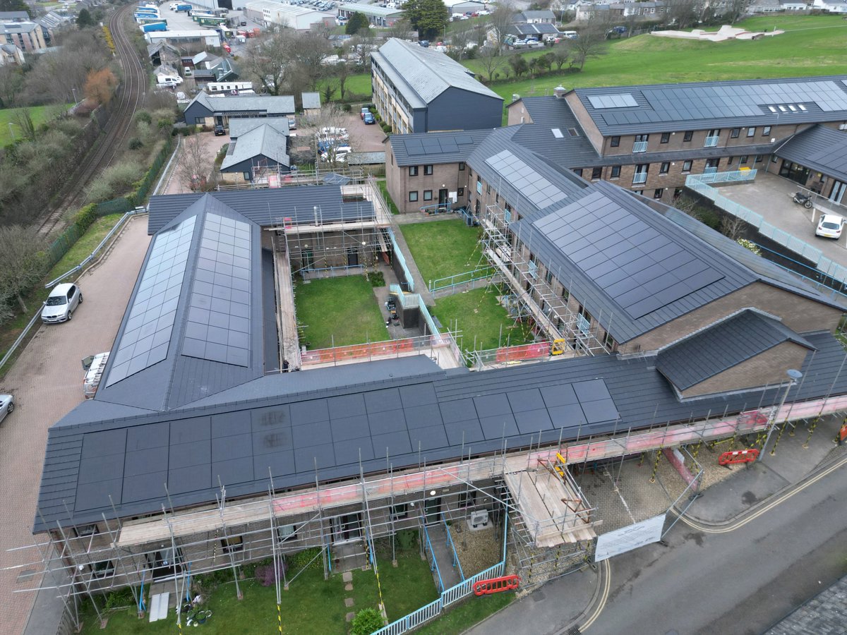 Drone 3d model of Salon T Miners Court Extra Care in Miners Court Aerial drone 3d model in Cornwall, England, GB