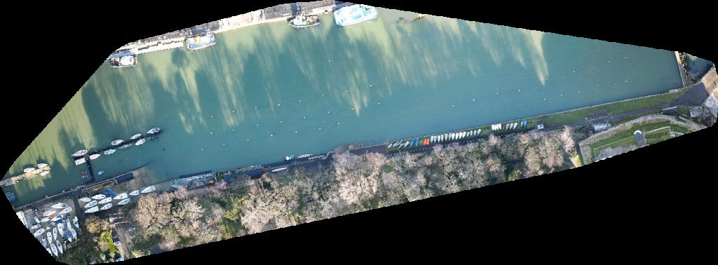 Drone map of Weymouth Gig Rowing Club Nothe Garden Public Toilets in nothe gardens Aerial drone map in Dorset, England, GB